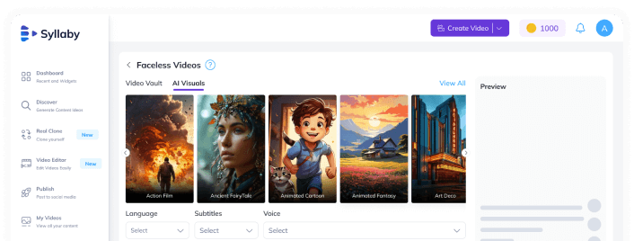 Short form faceless videos